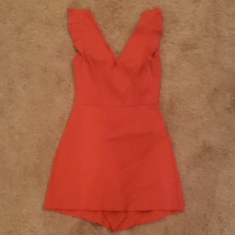 Red-orange Zara Skort romper